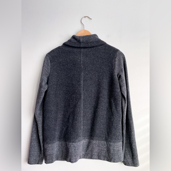 ALO Yoga Gray Sweatshirt Pullover Teddy Rib Knit Cowl High Neck Athleisure Comfy - Picture 6 of 10